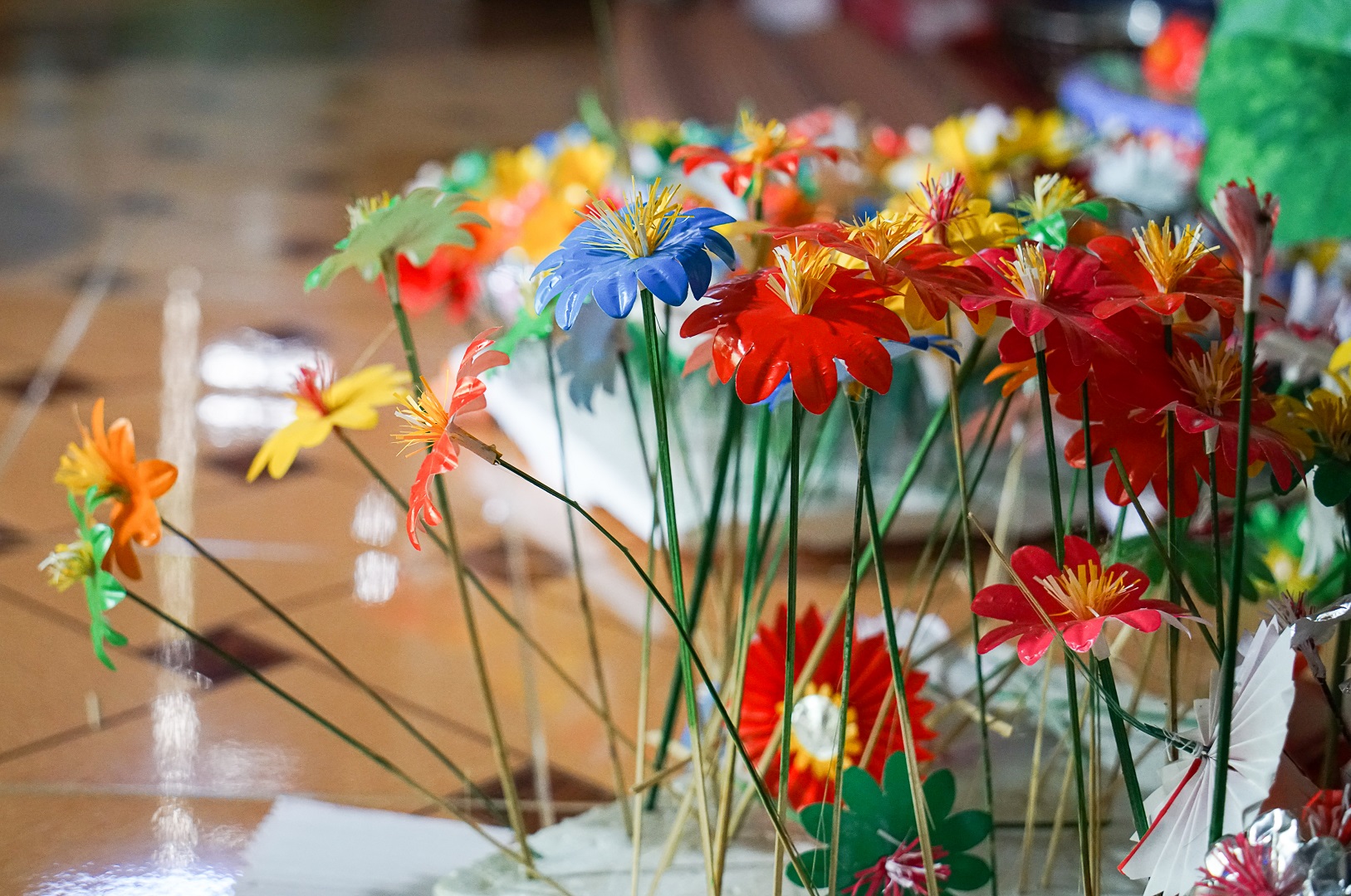 Paper flowers are ordered throughout the year, especially before the Tet holiday and festivals. Photo: Nguyen Trung Au / Tuoi Tre News