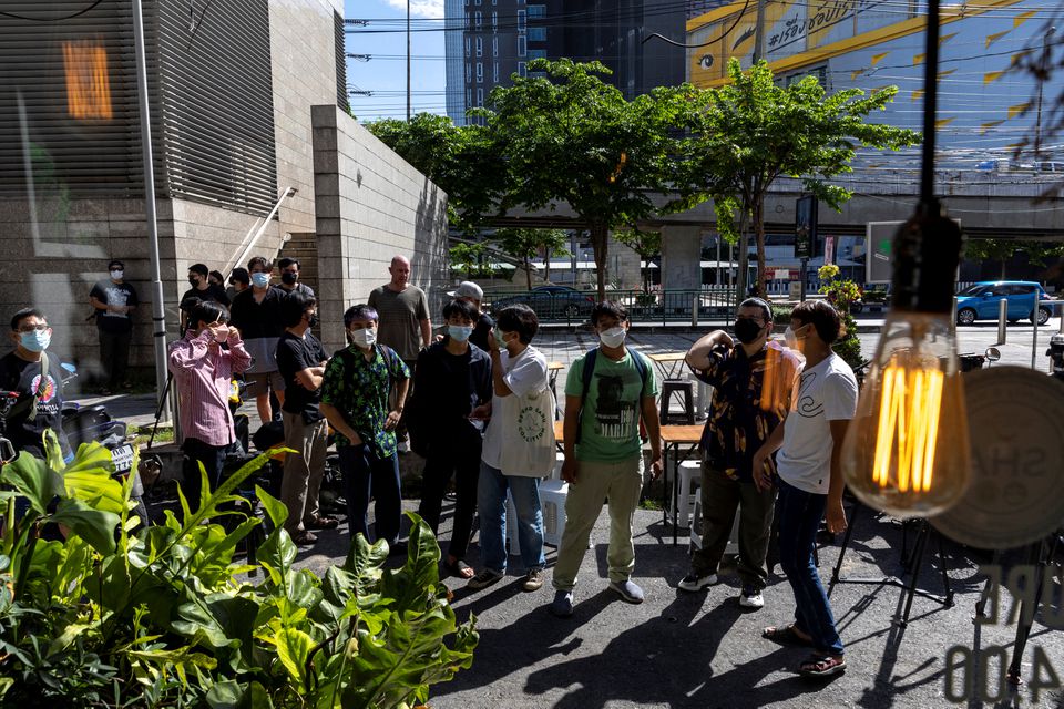 Customers queue up to buy cannabis at the Highland Cafe on the first day of removing it from the narcotics list under Thai law in Bangkok, Thailand, June 9, 2022. Photo: Reuters