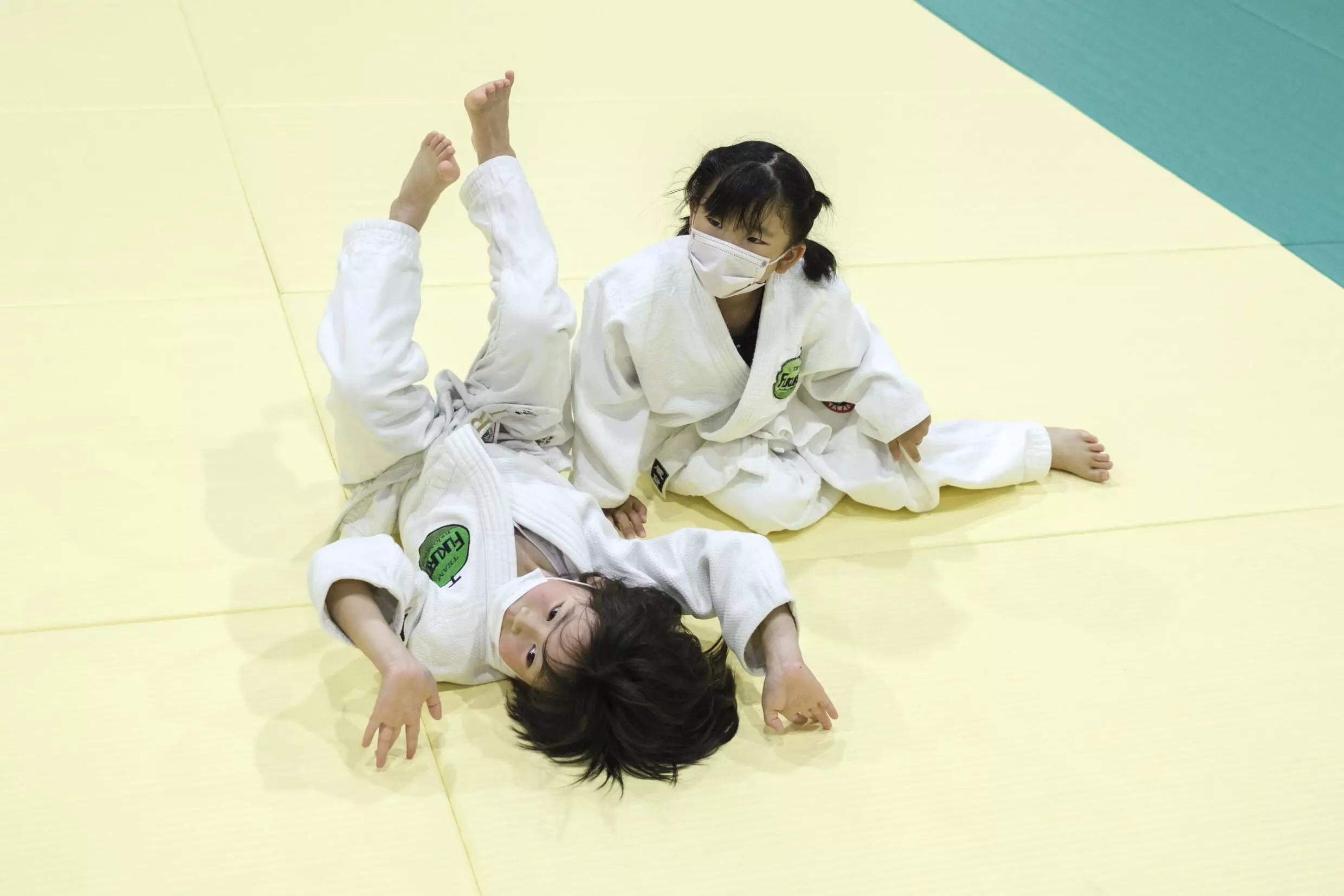 Children train at a judo session in Fukuroi, Shizuoka prefecture. Photo: AFP