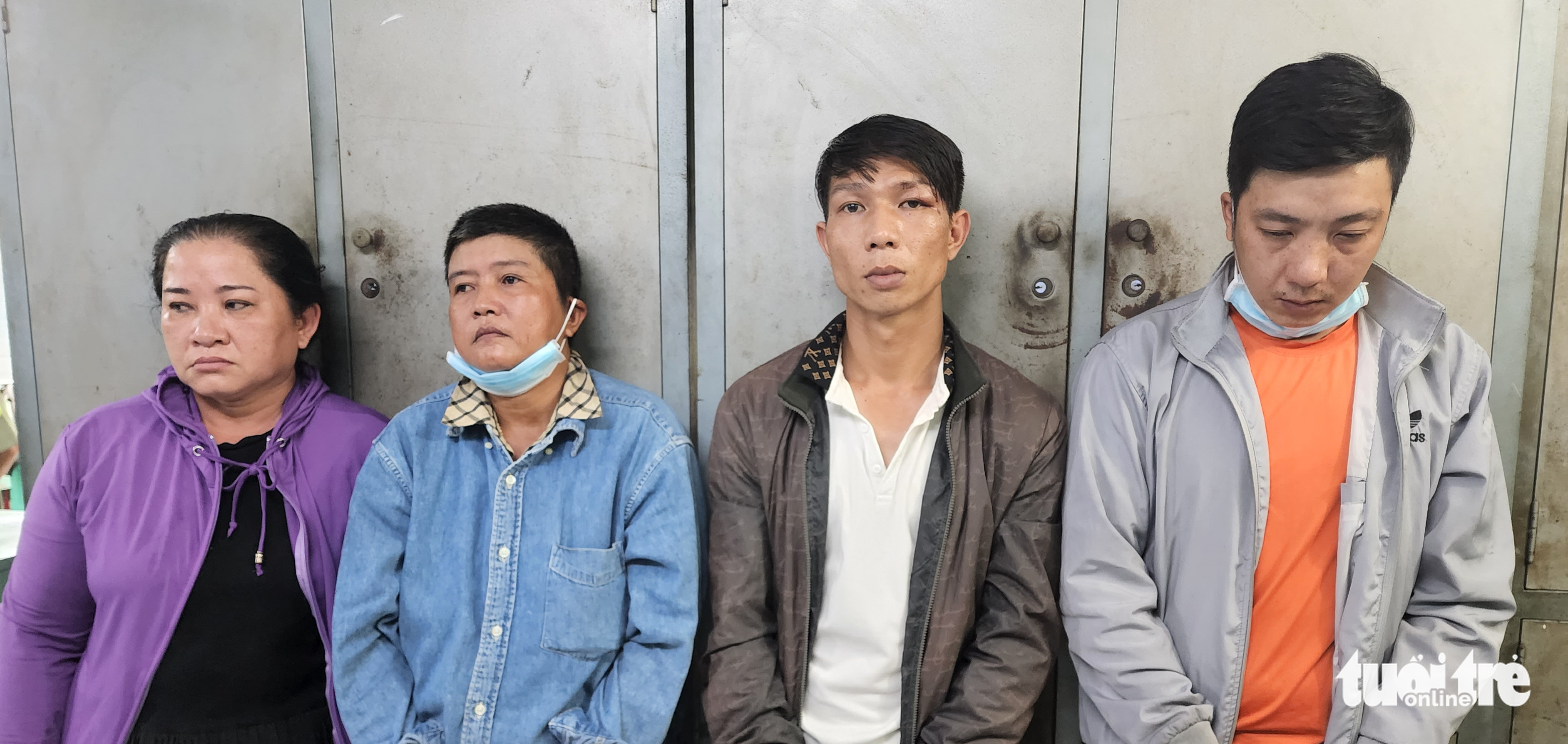 From left: Vo Thi Mai Thy, Chau Thi Thuy Sam, Nguyen Van Lai, and Tran Van Chien. Photo: Ngoc Khai / Tuoi Tre