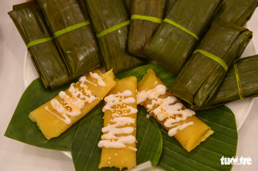 Banh goi khoai mi – a Vietnamese steamed cassava cake wrapped in banana leaves. Photo: Quang Dinh / Tuoi Tre