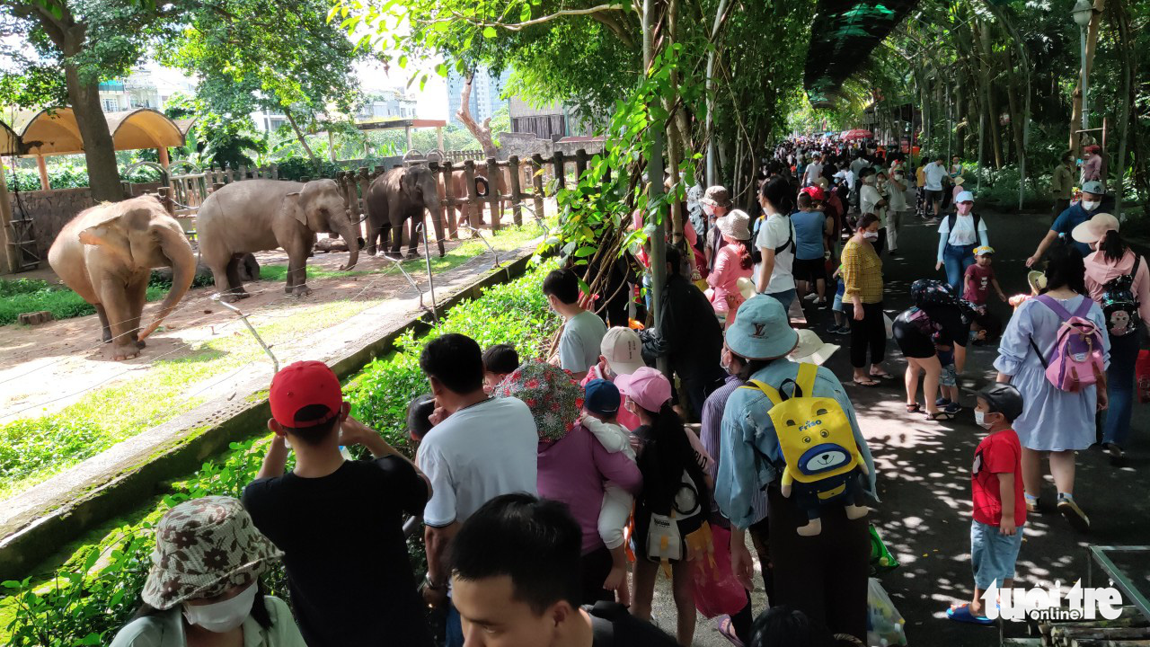 People visit the Saigon Zoo and Botanical Gardens in District 1, Ho Chi Minh City, July 17, 2022. Photo: N. Tri / Tuoi Tre
