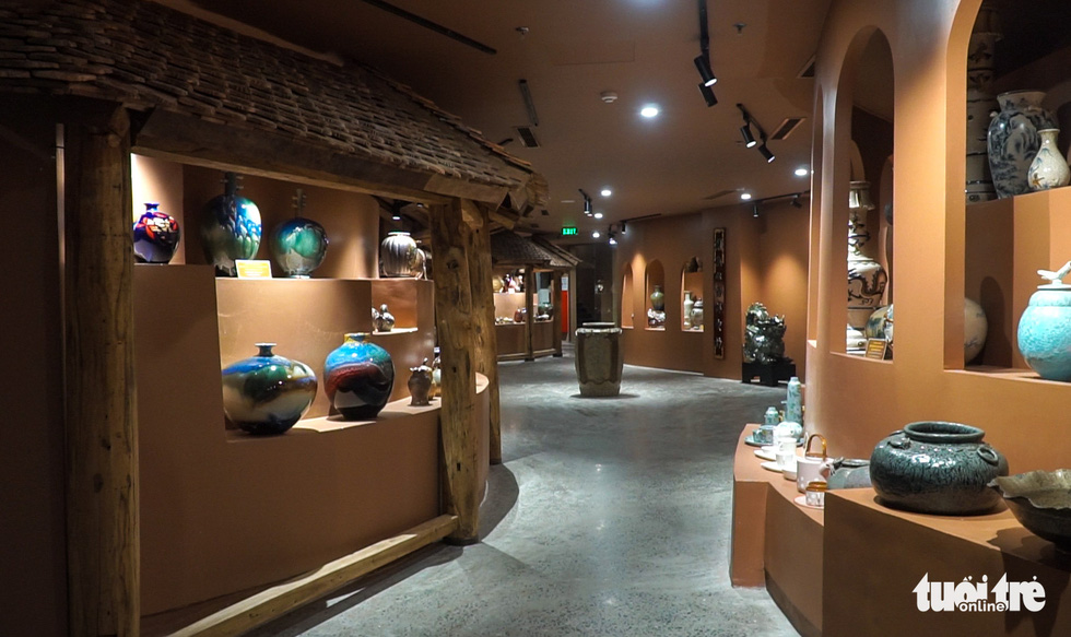 An exhibition on the second floor of Bat Trang pottery museum in Hanoi. Photo: Ha Quan / Tuoi Tre