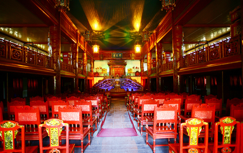 Duyet Thi Duong Theater is a royal theater in Tu Cam Thanh (Forbidden Citadel), Hue Citadel, Thua Thien-Hue Province. It was built in 1826 during the reign of Vietnamese Emperor Minh Mang and is the oldest theater in Vietnam to this day. Photo: Supplied