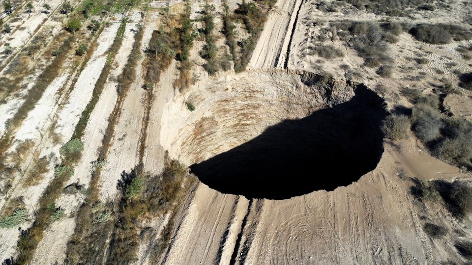 Chilean authorities investigate mysterious large sinkhole near copper mine