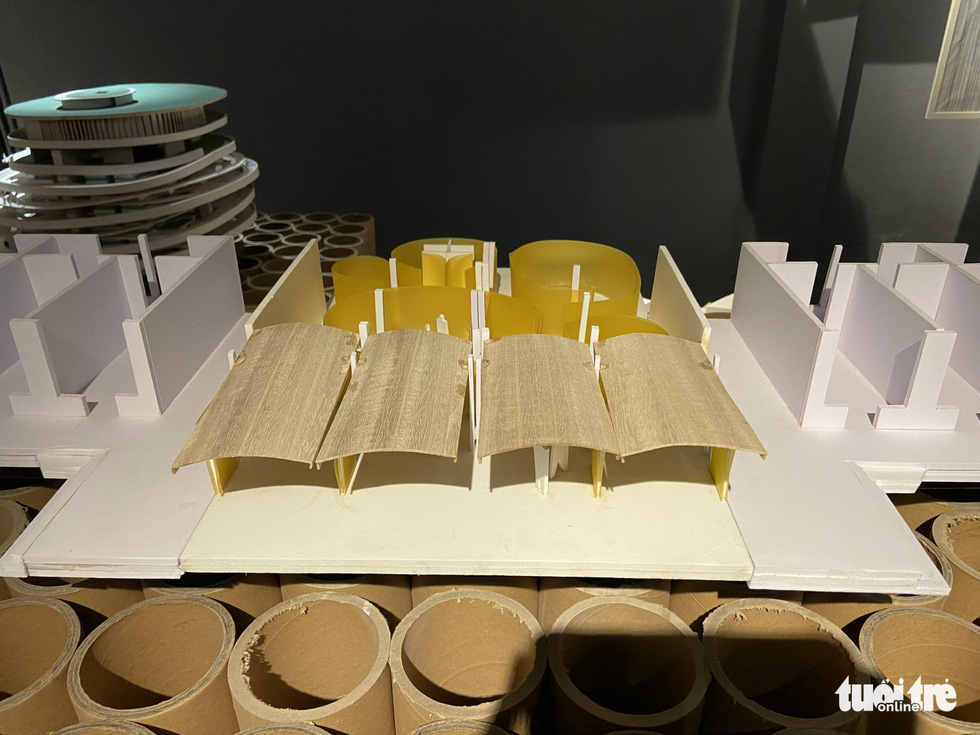 A 3D printed architectural model of a dormitory that was rejected by clients. Photo: Thien Dieu / Tuoi Tre