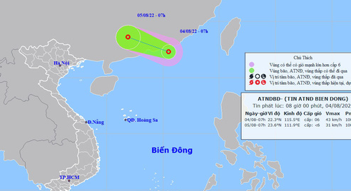 Tropical depression appears in East Vietnam Sea