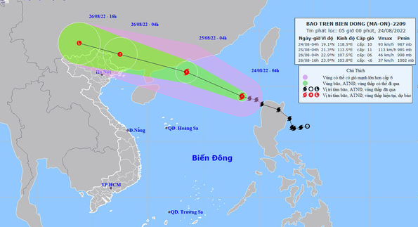 Storm Ma-on enters East Vietnam Sea, downpours expected in northern provinces