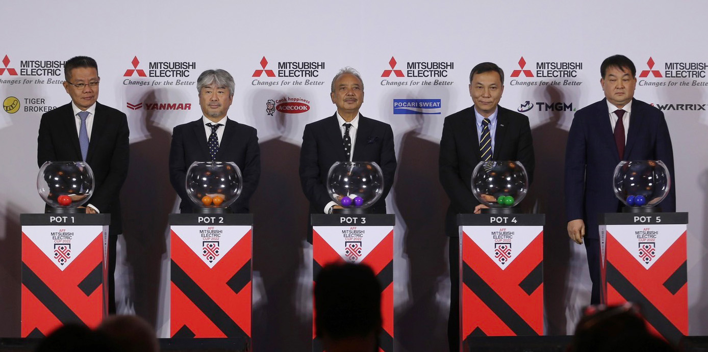 Officials attend the draw of the AFF Mitsubishi Electric Cup 2022 held in Thailand, August 30, 2022. Photo: AFF