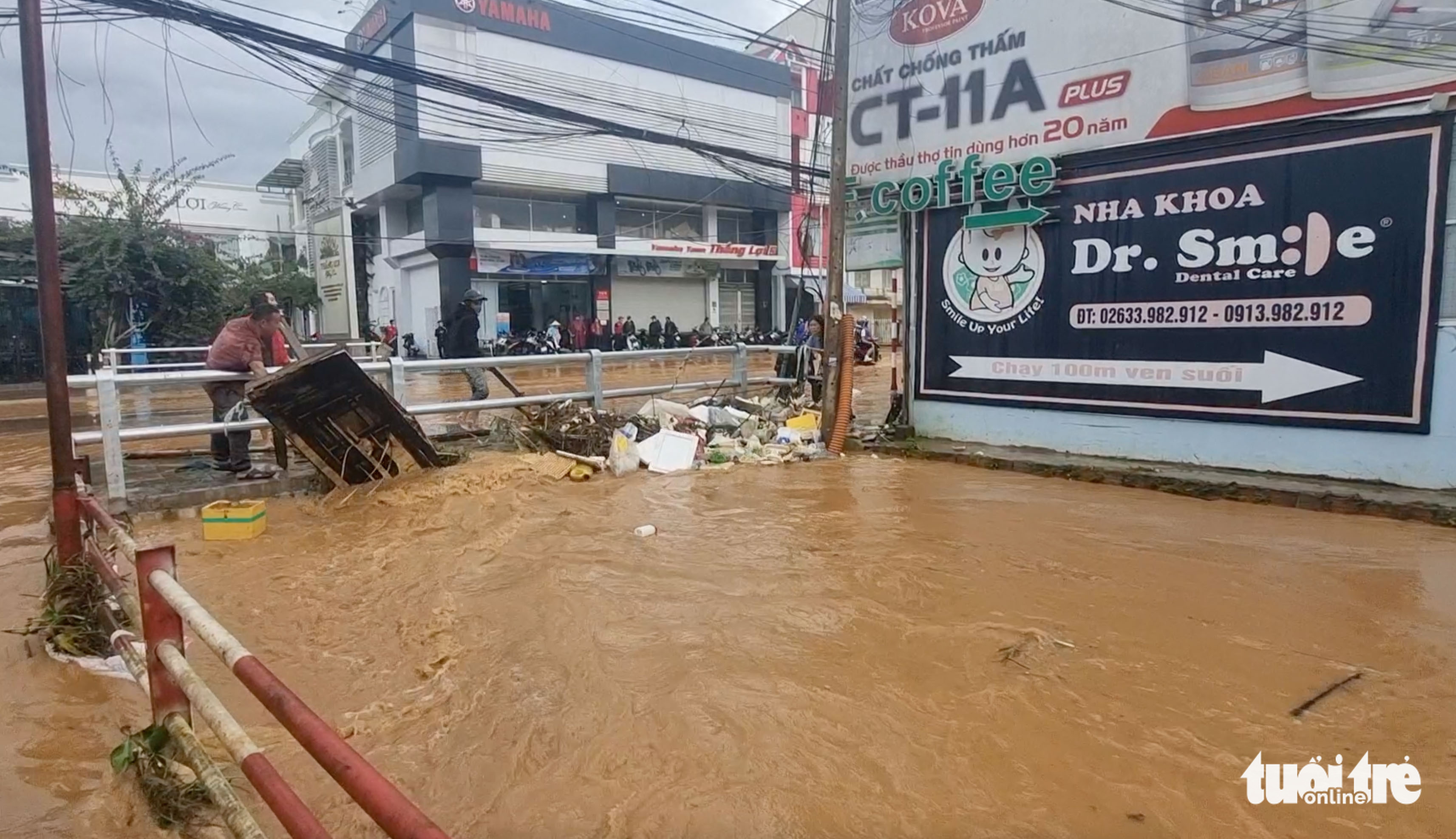 Cam Ly stream overflows following a heavy rain in Da Lat City, Lam Dong Province, Vietnam, September 1, 2022. Photo: P.N. / Tuoi Tre