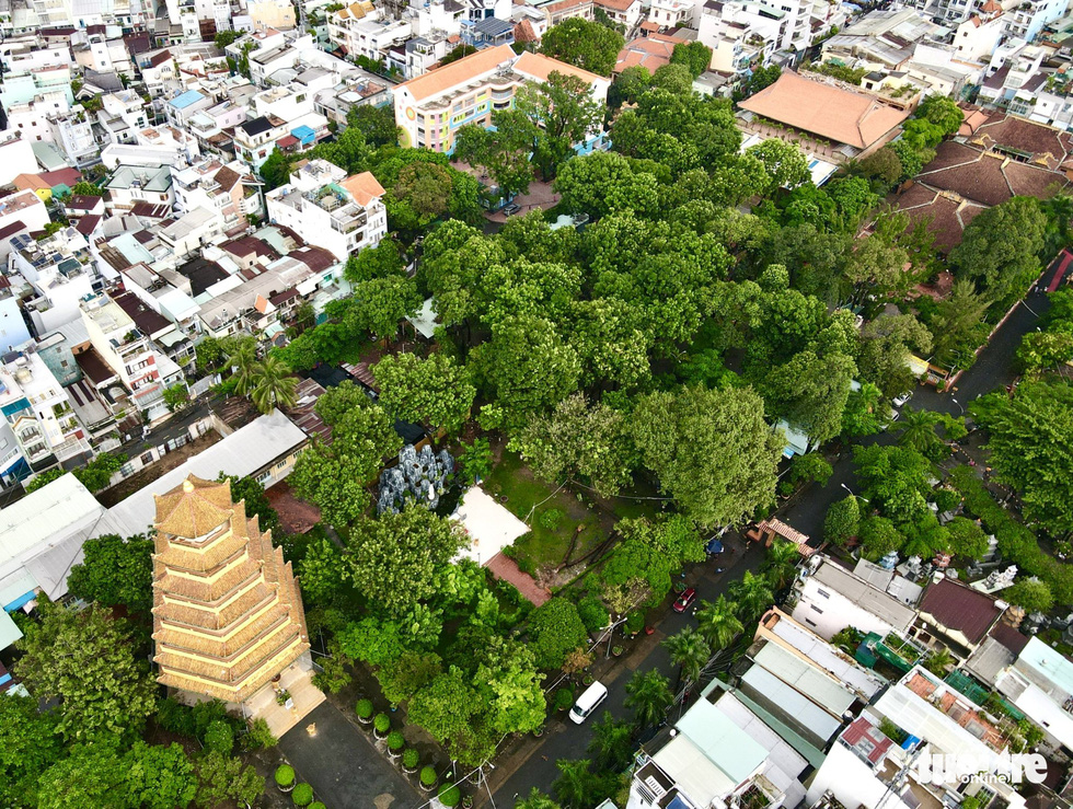 A aerial photo of Giac Lam Pagoda in Tan Binh District, Ho Chi Minh City. Photo: T.T.D / Tuoi Tre