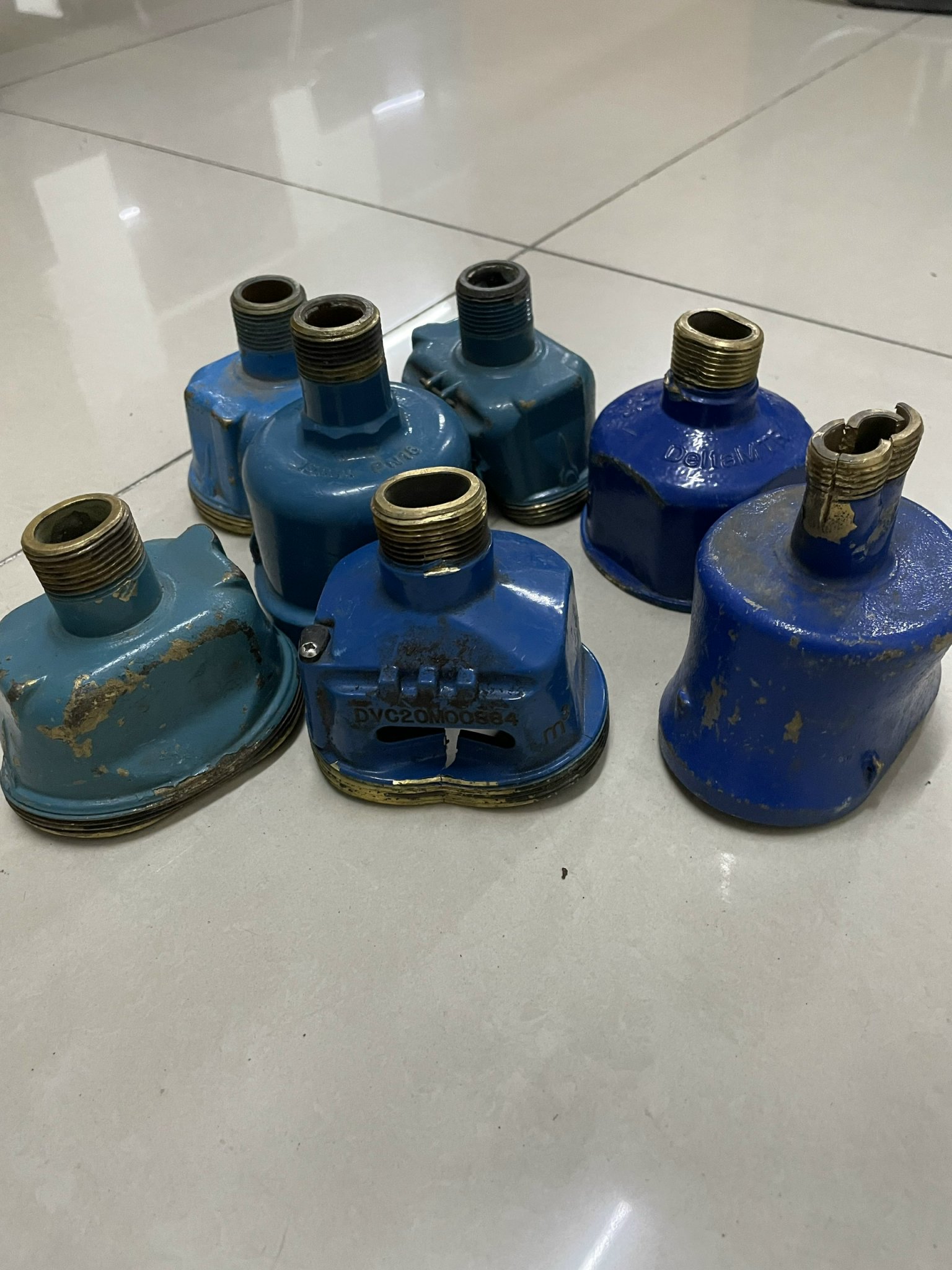 This supplied photo shows the residential water meters stolen by Tran Quoc Dai.