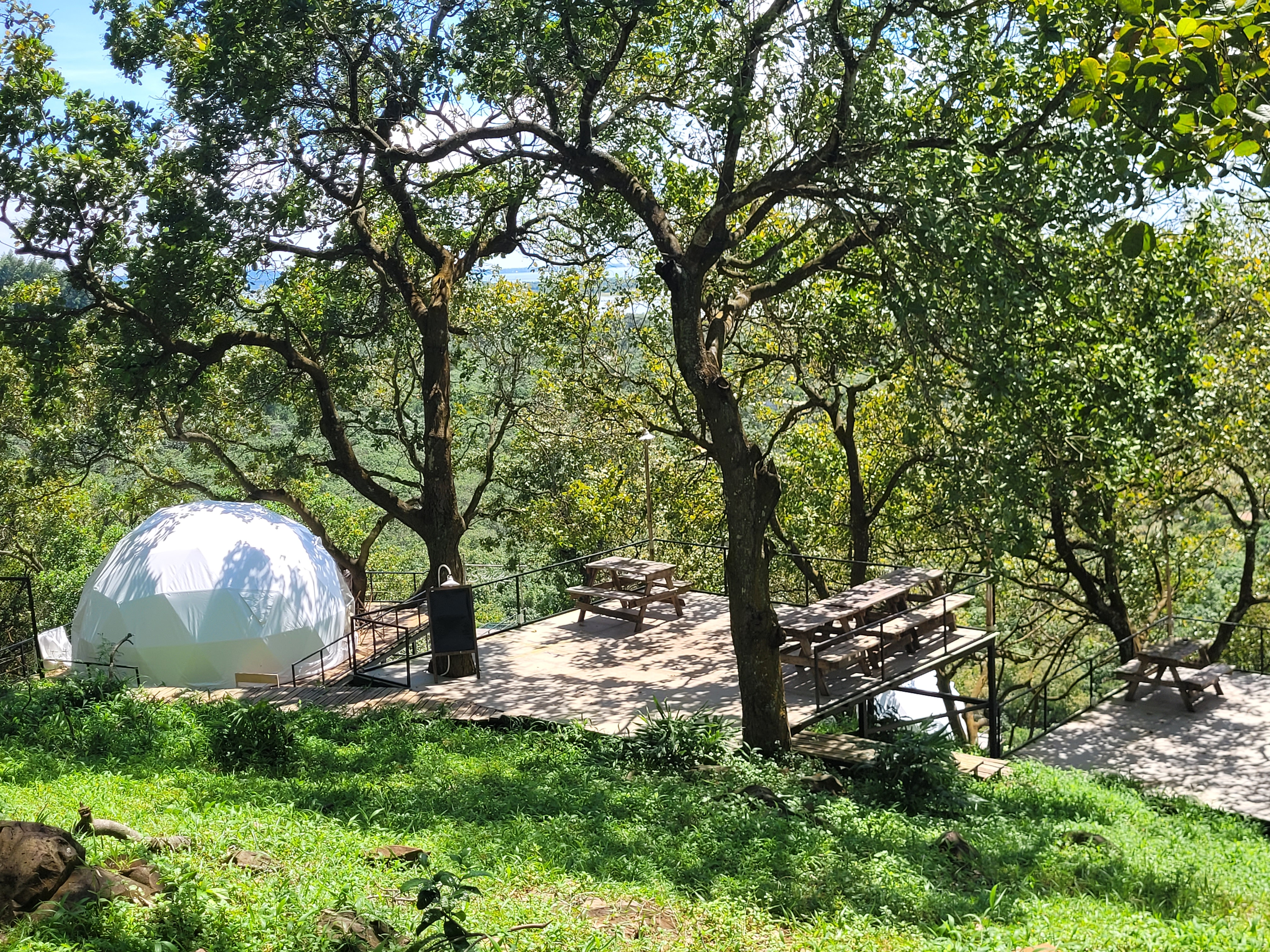 A dome-shaped tent at Tropical EGlamping, a glamping site in the southern province of Dong Nai. Photo: Ray Kuschert / Tuoi Tre News
