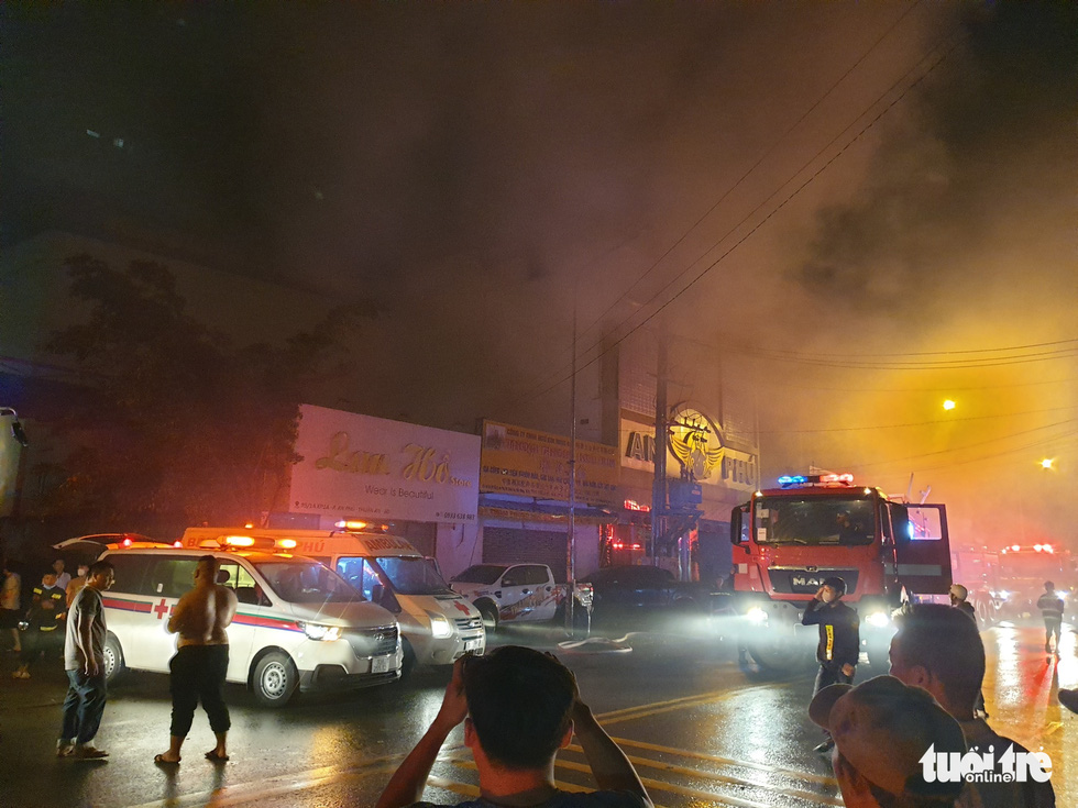 The scene of a fire at a karaoke venue in Thuan An City, Binh Duong Province, Vietnam, September 6, 2022. Photo: T. Hai / Tuoi Tre