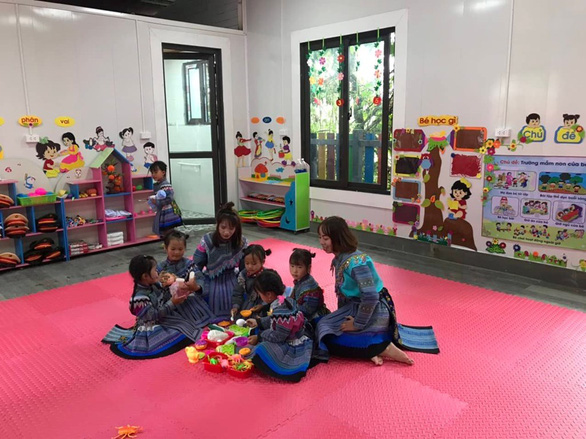 A scene inside a classroom of the recycled plastics built preschool. Photo: VNA