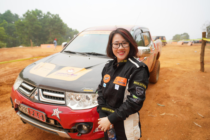 Vu Huyen Ngoc, the only female racer at Knock Out the King 2018, held in Hanoi, between March 24 and 25, 2018. Photo: Tuoi Tre