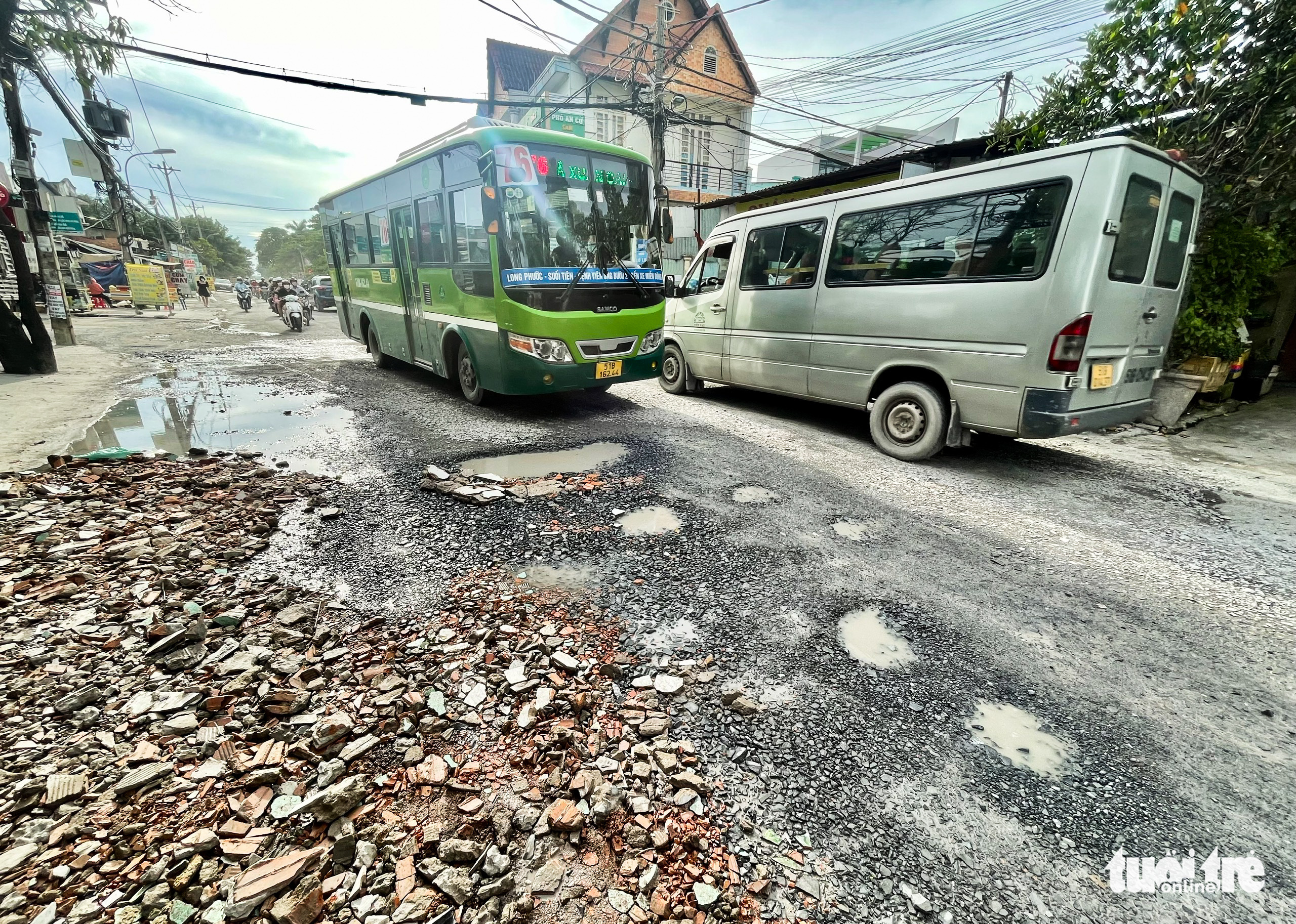 Street filled with potholes poses risks to commuters in Ho Chi Minh City
