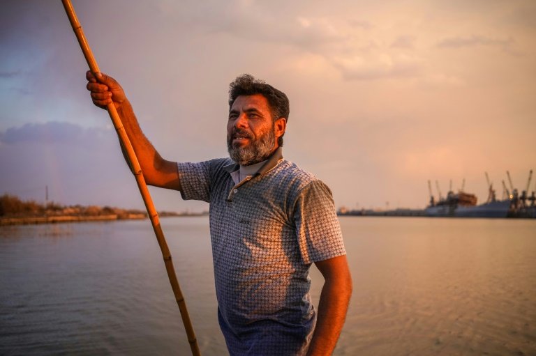 Seawater is push further up the Shatt al-Arab threatening the livelihood of fisherman Naim Haddad. Photo: AFP