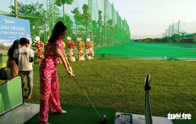 The driving range located on the premises of the fish farming project operated by Synot Asean JSC in Nghe An Province, Vietnam. Photo: Tuoi Tre reader