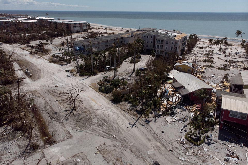 Destroyed buildings are seen after Hurricane Ian caused widespread destruction in Sanibel Island, Florida, U.S., October 1, 2022. Photo: Reuters