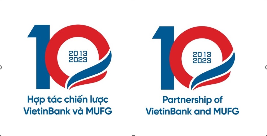 The 10th anniversary logo of VietinBank - MUFG strategic alliance