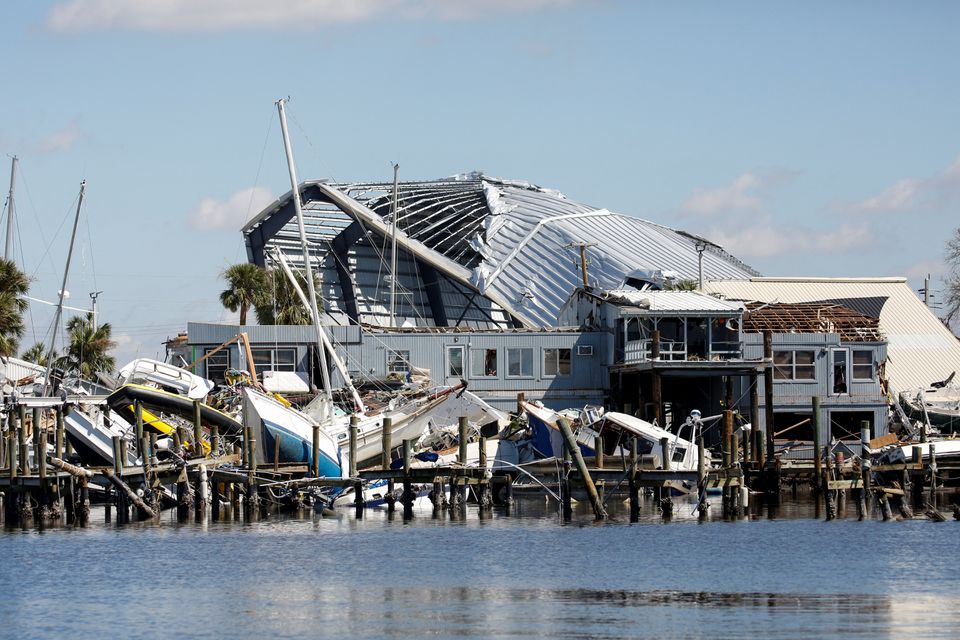 A destroyed marina in the Matanzas Pass is seen after Hurricane Ian caused widespread destruction in Fort Myers Beach, Florida, U.S., October 1, 2022. Photo: Reuters