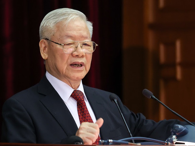 Vietnamese Party General Secretary Nguyen Phu Trong speaks at the opening of the Party Central Committee’s sixth plenum in Hanoi, October 3, 2022. Photo: Vietnam Government Portal