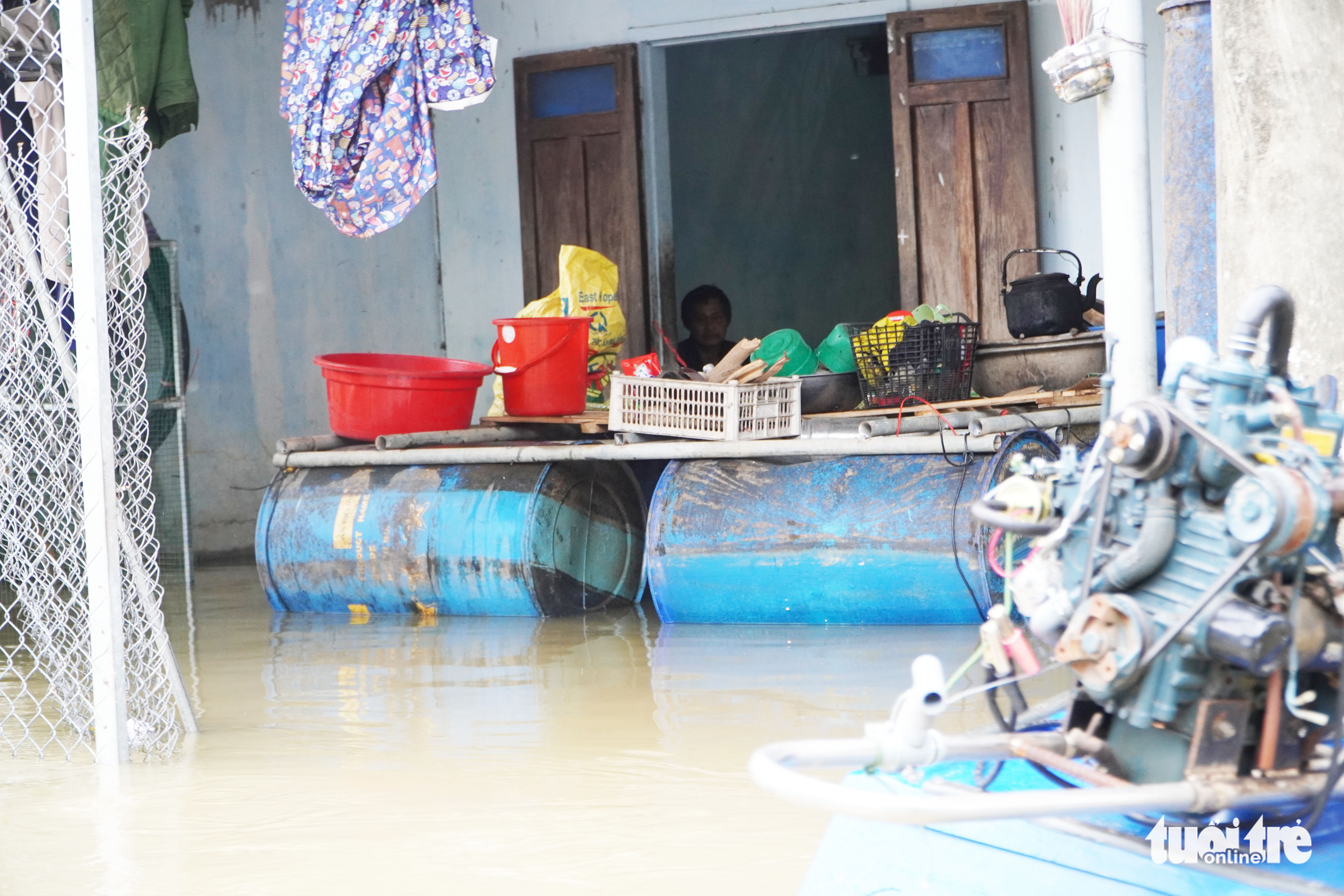 A house is inundated in Tam Ky City, Quang Nam Province, Vietnam, October 11, 2022. Photo: Le Trung / Tuoi Tre