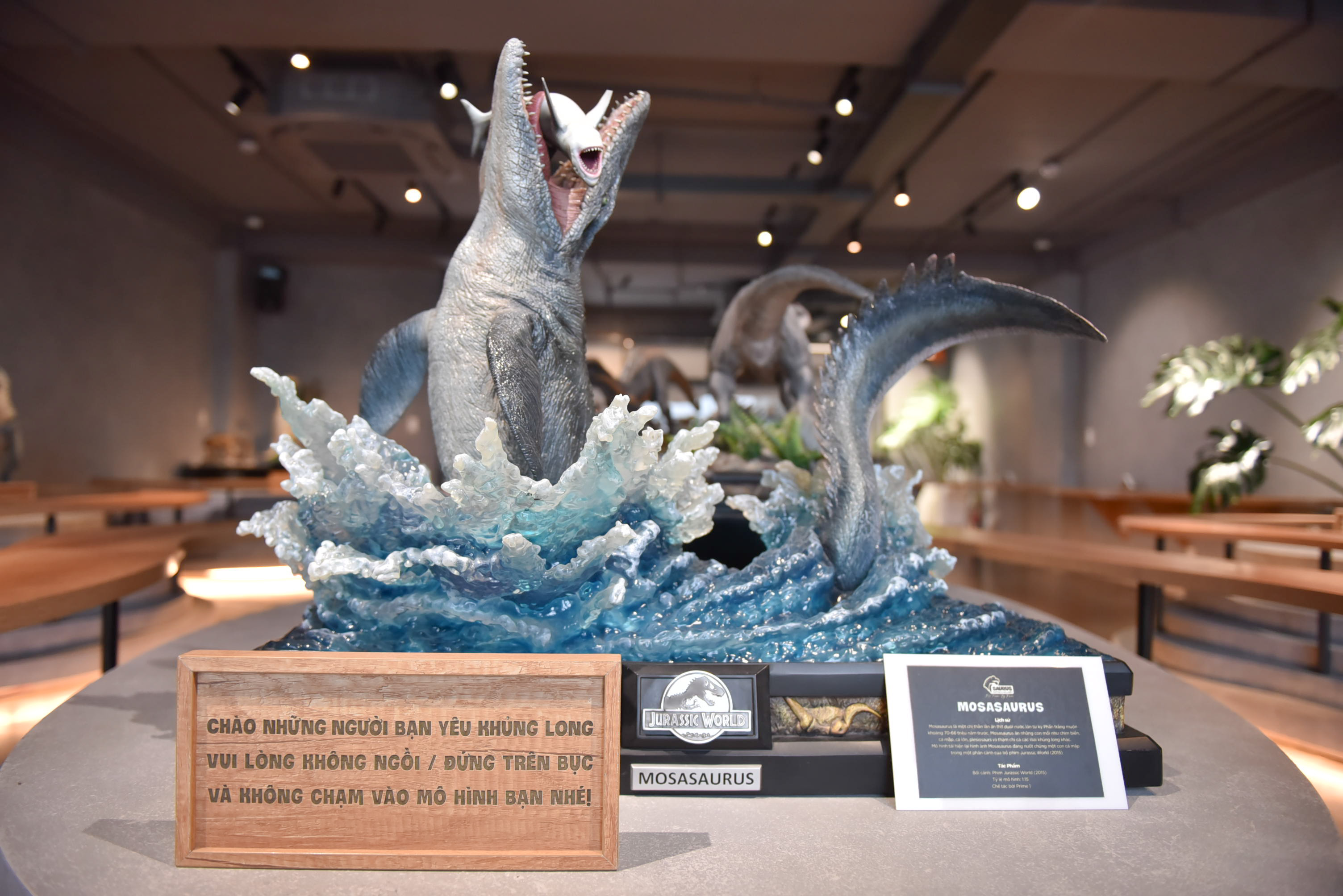 Information about a model on display at SAURUS Coffee & Gallery. Photo: Ngoc Phuong / Tuoi Tre News