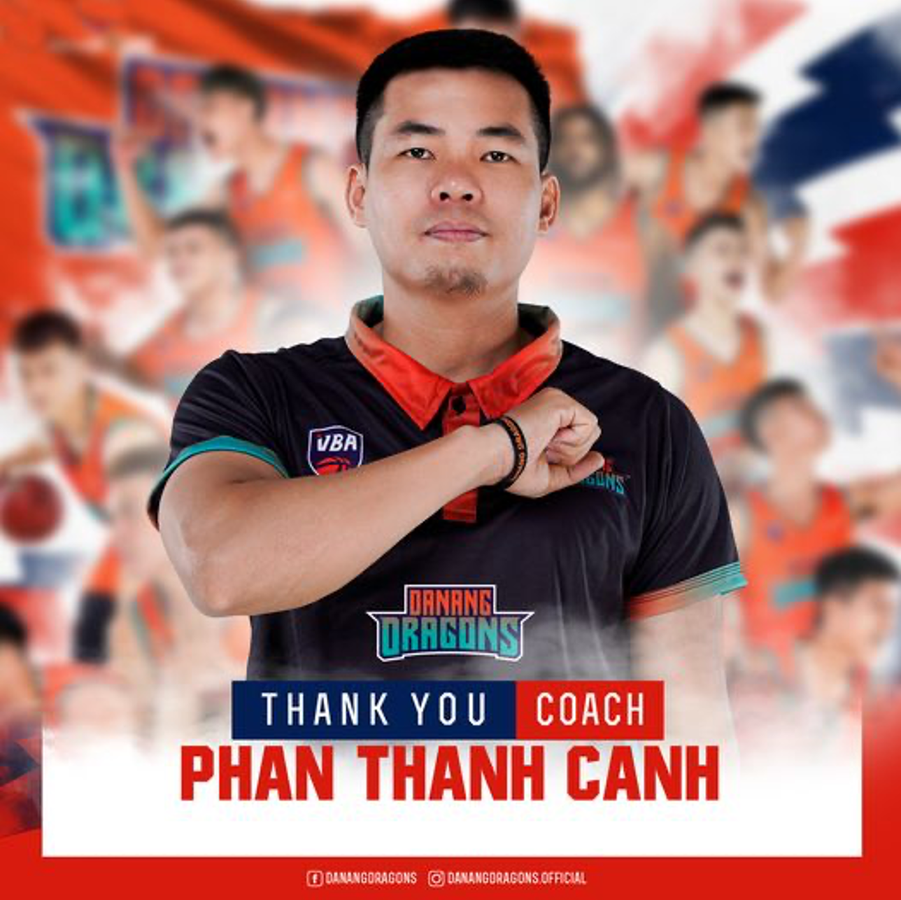 A farewell poster for Danang Dragons’ coach Phan Thanh Canh. Photo: VBA