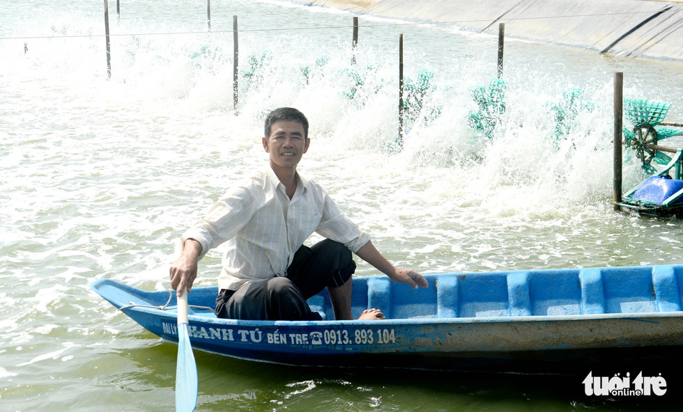 Nguyen Van Doi spends his days supervising the salterns, checking their contents and the salinity level of seawater.