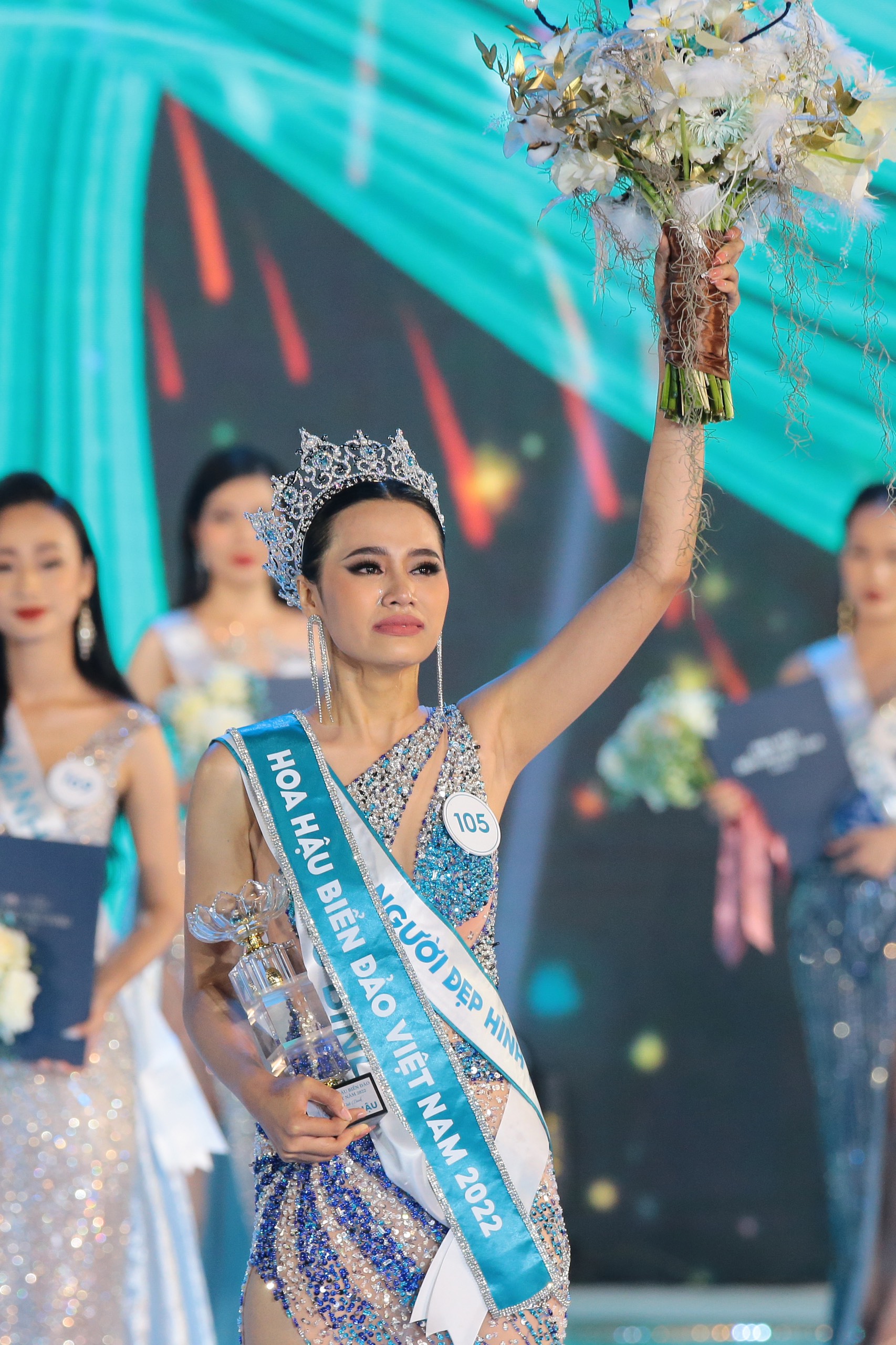 Dinh Nhu Phuong is crowned Miss Sea Island Vietnam 2022 in Quang Ninh Province, Vietnam, October 22, 2022 in this photo supplied by the organizing board.