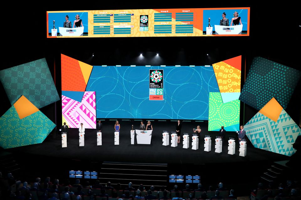 Soccer Football - 2023 Women's World Cup Draw - Aotea Centre, Auckland, New Zealand - October 22, 2022 General view of the stage during the draw. Photo: Reuters