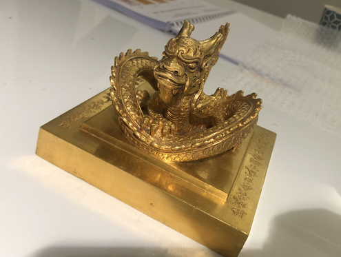 The gold seal of Nguyen Dynasty's King Minh Mang. Photo: Department of Cultural Heritage
