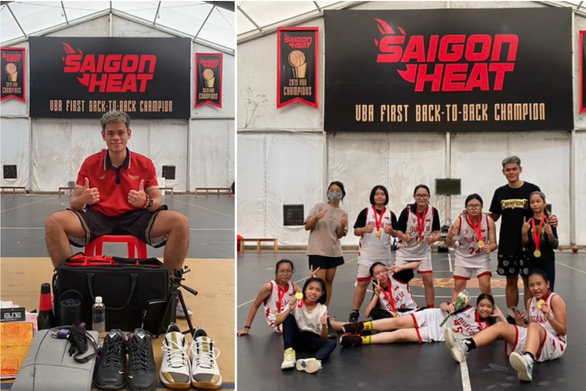 Saigon Heat assistant coach Vu The Cang reveals what is in his backpack. Photo: VBA