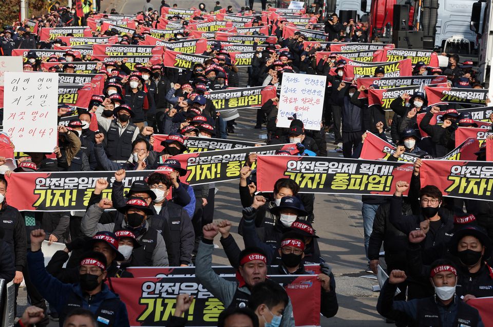South Korea truckers strike again with auto, battery supply chains at risk