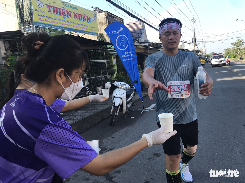 Participants are provided with drinking water during the race.