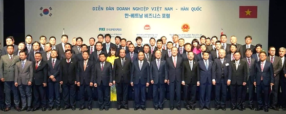 This image shows Nguyen Xuan Phuc attending the The Vietnam-South Korean Business Forum held in South Korea in 2019, when he visited the country as Vietnam’s Prime Minister.  Photo: Communist Party of Vietnam
