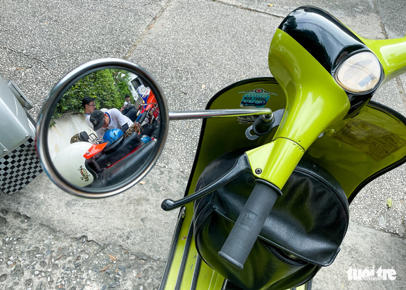 A Vespa scooter used for the tour. Photo: Chau Tuan / Tuoi Tre
