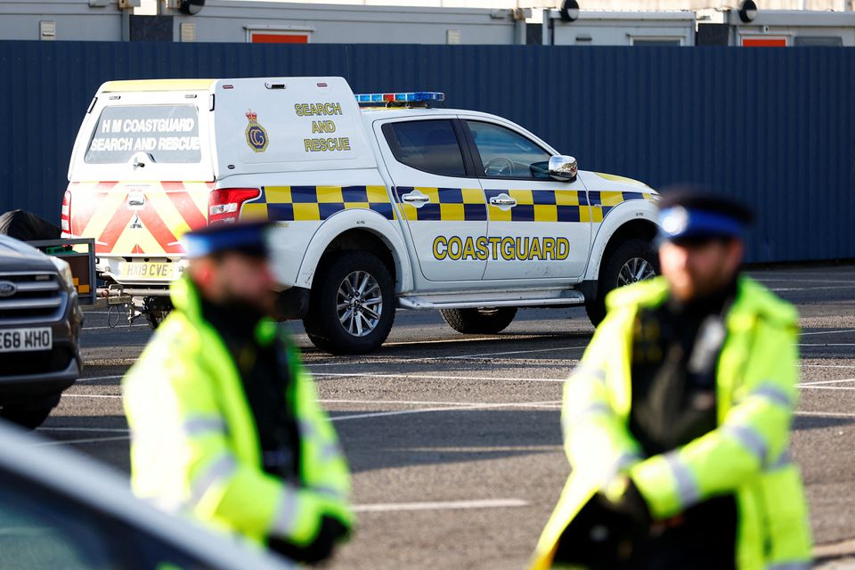 Police and coast guard gather at the Port of Dover amid a rescue operation of a missing migrant boat, in Dover, Britain December 14, 2022. Photo: Reuters