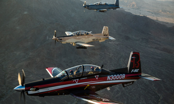 Attack and training variants of the T-6 aircraft. Photo: Textron
