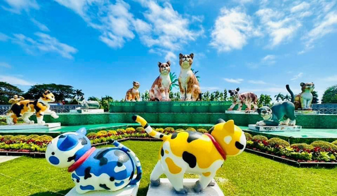 Cat figures at Nguyen Tat Thanh Square in Quy Nhon City, Binh Dinh Province, Vietnam. Photo: Nguyen Dinh Hung / Tuoi Tre
