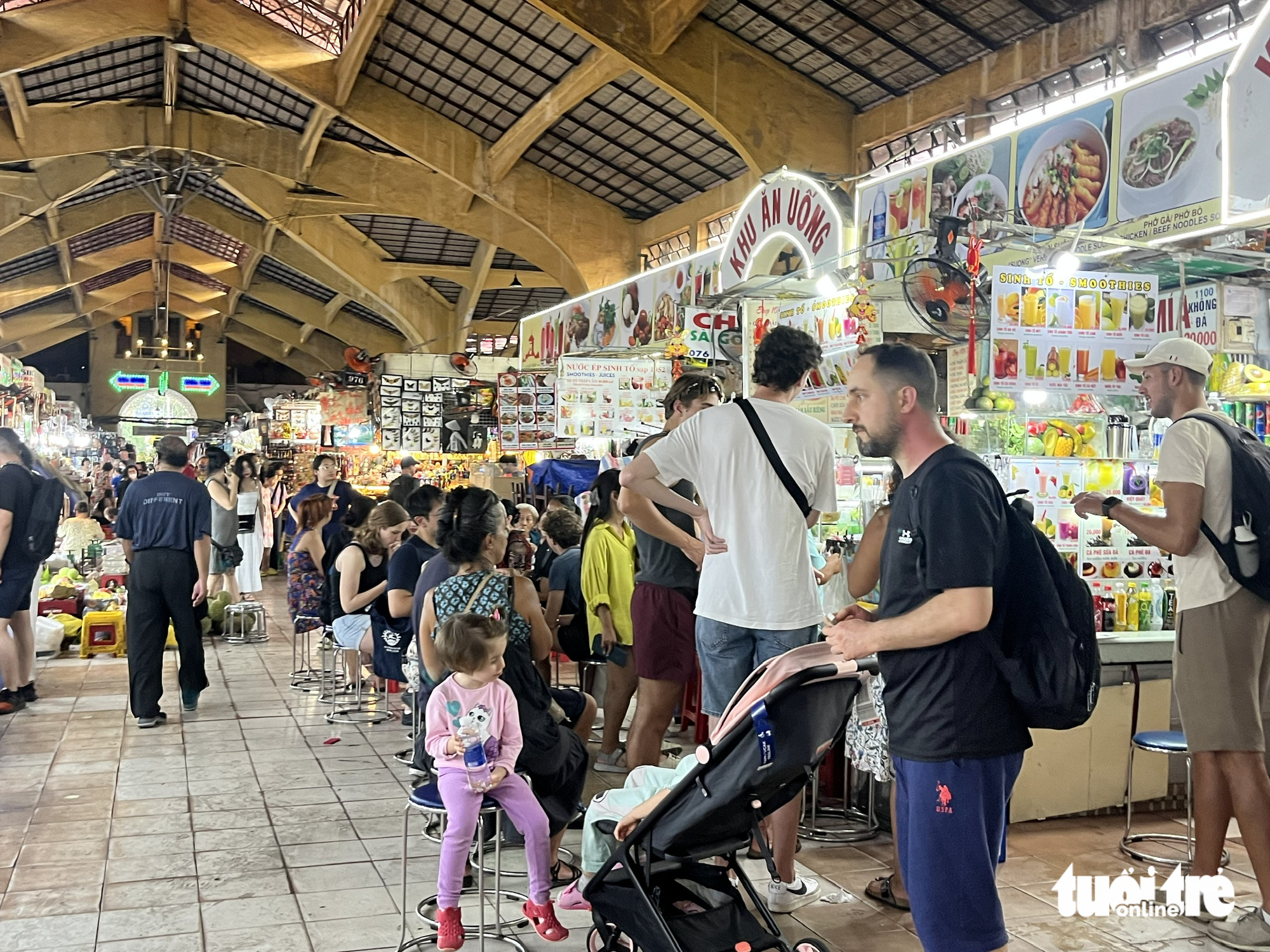 Many foreign travelers come to Vietnam during Tet
