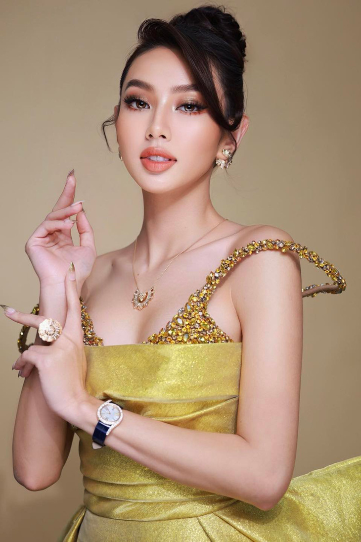 Nguyen Thuc Thuy Tien, Miss Grand International 2021, attends the press conference for the Miss National Vietnam 2023 beauty pageant, February 5, 2023. Photo: Handout via Tuoi Tre