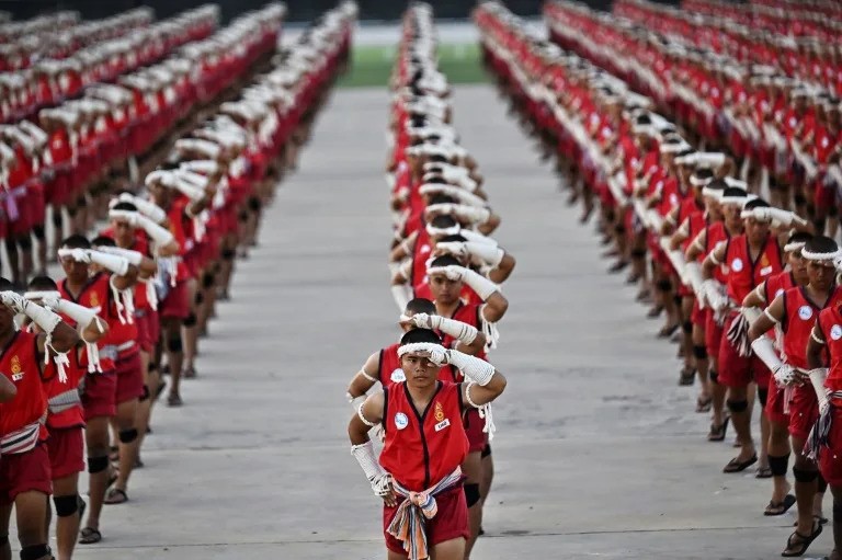 Thai cadets break world record with mass martial arts ritual