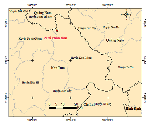 5 consecutive earthquakes hit Vietnam’s Central Highlands in one day