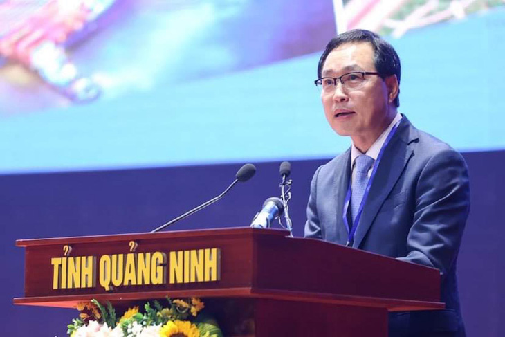 Samsung Vietnam Complex general director Choi Joo Ho speaks at the conference in Quang Ninh Province, northern Vietnam on February 12, 2023. Photo: B.Ngoc / Tuoi Tre