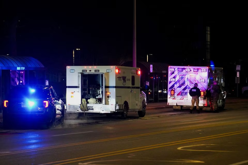 Emergency personnel respond to a shooting at Michigan State University in East Lansing, Michigan, U.S., February 13, 2023. Photo: Reuters