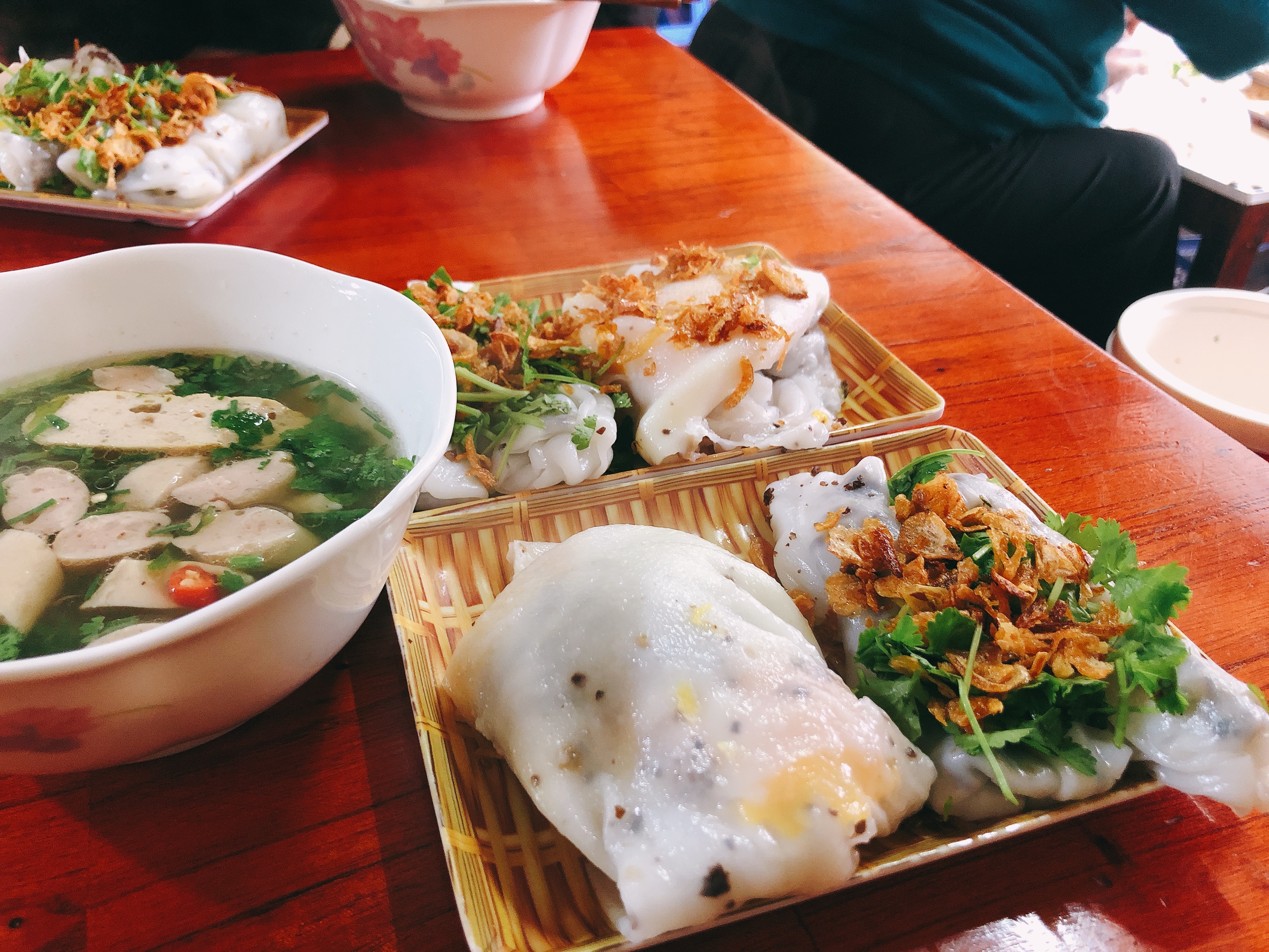 A set of 'banh cuon' served with hot broth in the northern province of Ha Giang. Photo: Bao Anh / Tuoi Tre News