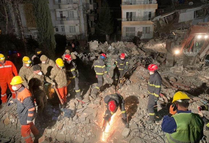 The Vietnamese rescue team at work in Turkey. Photo: Supplied